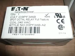 EATON D3PF3AB 3PDT OCTAL RELAY 240VAC COIL - 4 AVAILABLE