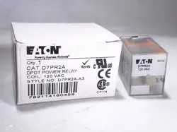 EATON D7PR2A DPDT POWER RELAY 120VAC COIL - 5 AVAILABLE