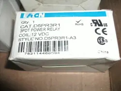 EATON D5PR3R1 3PDT POWER RELAY 12VDC COIL - 4 AVAILABLE