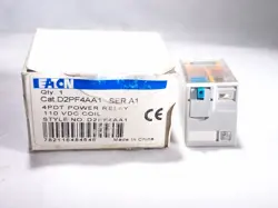 EATON D2PF4AA1 DPDT POWER RELAY 110VDC COIL - 3 AVAILABLE