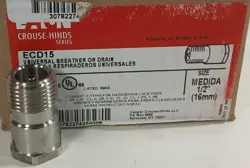 1 NEW EATON ECD15 ½” STAINLESS STEEL BREATHER DRAIN NNB ***MAKE OFFER***