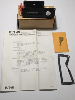 EATON DURANT ELECTRIC COUNTER 6-Y-1-2-MF-PMU WITH KEY, UNUSED AND FREE SHIPPING