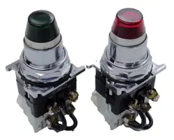 LOT OF 2 EATON CUTLER HAMMER 10250T/91000T/E34 INDICATOR SWITCH 1 RED 1 GREEN