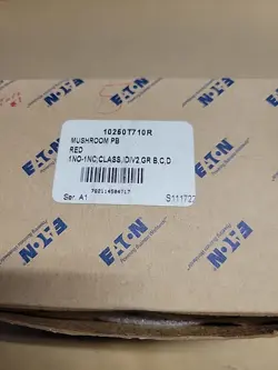 EATON 10250T710R , RED PUSH BUTTON, 10250TD2 BASE, MUSHROOM NON-ILLUMINATED