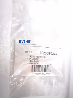 EATON CUTLER HAMMER 10250TC43 PUSH BUTTON LENS PLASTIC AMBER
