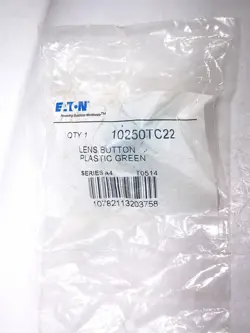 EATON CUTLER HAMMER 10250TC22 PUSH BUTTON LENS PLASTIC GREEN