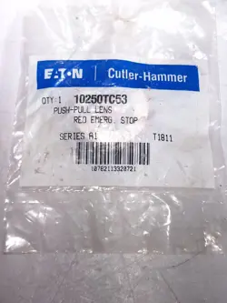 EATON CUTLER HAMMER 10250TC53 PUSH PULL BUTTON LENS PLASTIC RED 