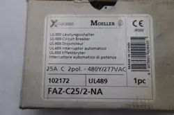 NEW OPEN BOX EATON MOELLER FAZ-C25/2-NA 25A 2P CIRCUIT BREAKER STOCK K-3480