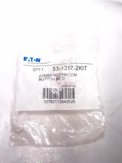 EATON CUTLER HAMMER 53-1317-2KIT JUMBO MUSHROOM BUTTON LENS PLASTIC RED