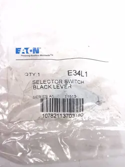 EATON CUTLER HAMMER E34L1 SELECTOR SWITCH LEVER BLACK PUSH BUTTON