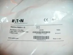 EATON SWD4-PRM5-1-S 174759 5 PIN MALE RECEPTACLE M12 1/2 NPT 1 METER LEADS