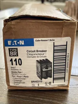 EATON BRHX2110 110AMP CIRCUIT BREAKER 22KAIC,TWO-POLE,120/240V LOT OF 5 NEW