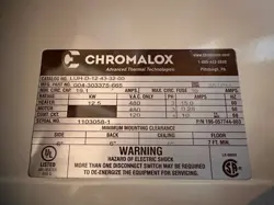 CHROMALOX LUH-D-12-43-32-00 ELECTRIC UNIT HEATER 12.5KW 480V 3PH 15.1A PCN 30328
