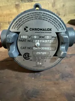 LVO CHROMALOX 9KW 480V HEATER ELEMENT -THREADED 509-5006 GENIUNE OEM