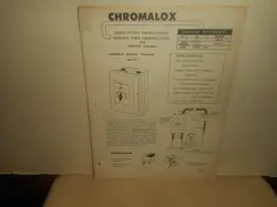 CHROMALOX ELECTRONIC THERMOSTAT ET 1 TYPE 1964 SERVICE MANUAL & PARTS LIST