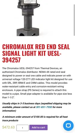 CHROMALOX 394257 562581072 UESL LIGHTED FND SEAL KIT NEW