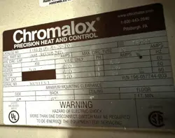 CHROMALOX CXH-A-05-43-32-00-20-EP 3PH 5KW EXPLOSION PROOF HEATER EXCELLENT COND.
