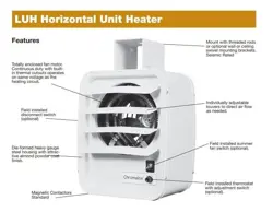 CHROMALOX - LUH-20-43-32-40 - HORIZONTAL BLOW HEATER - 480V - 68,460 BTU/H