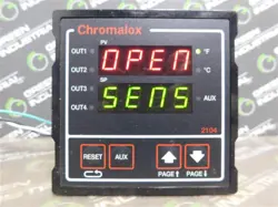 USED CHROMALOX 2104-RO100 TEMPERATURE CONTROLLER DAMAGED TERMINAL FIN SEE PICS!