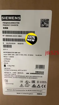 1PCS6SE6440-2UC21-5BA1SIEMENS NEW