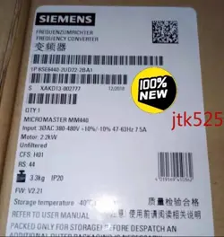 1PCS6SE6440-2UC22-2BA1 SIEMENS NEW FREE SHIPPING