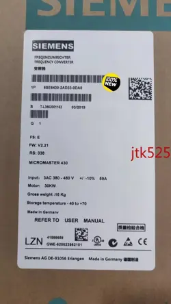 1PCS6SE6430-2AD33-0DA0 SIEMENS NEW FREE SHIPPING