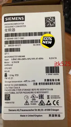 1PCS6SE6440-2UC17-5AA1 SIEMENS NEW