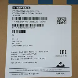 6SE6440-2UD33-7EA1 1PCS NEW SIEMENS 6SE6 440-2UD33-7EA1 INVERTER FAST DELIVERY