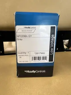 ACUITY CONTROLS SENSOR SWITCH NPODMA GY NLIGHT GRAY NEW SCREWLESS PLATE