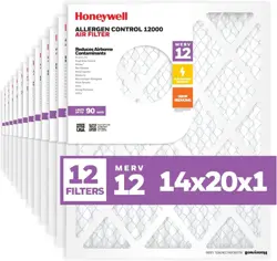 HONEYWELL 14X20X1 MERV 12 ELECTROSTATIC PLEATED HVAC AC (12 PACK)