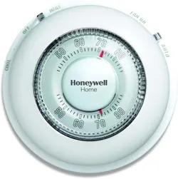 HONEYWELL HOME CT87N1001 THE ROUND NON-PROGRAMMABLE MANUAL LARGE, WHITE 