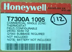 HONEYWELL T7200A1005 COMMERCIAL SINGLE ZONE THERMOSTAT