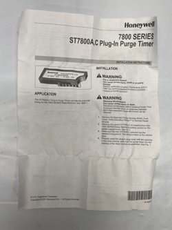 HONEYWELL ST7800 A 1021 - FIXED 10 SECOND PURGE TIMER