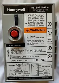 OEM HONEYWELL OIL BURNER CONTROL WITH 45 SECONDS LOCK OUT TIMING, R8184G4009