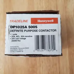 HONEYWELL DP1040A5005 24 VAC 1 POLE DELUXE DEFINITE PURPOSE CONTACTOR-NOS