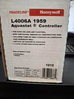 HONEYWELL AQUASTAT CONTROLLER L4006A 1959