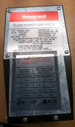 HONEYWELL FLUID POWER GAS VALVE V4055D 1027