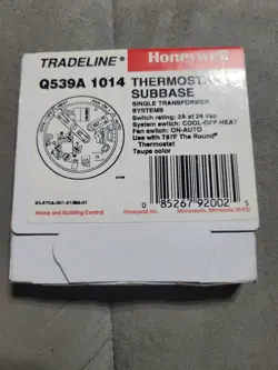 NOS HONEYWELL TRADELINE THERMOSTAT SUBBASE BASE Q539A 1014 