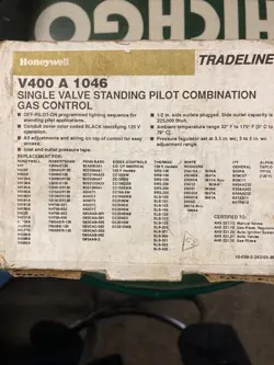 HONEYWELL V400A 1046 TRADELINE COMBINATION GAS CONTROLLER 120V-AC