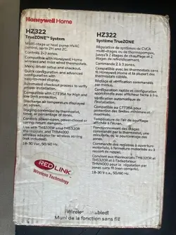 HONEYWELL TRUEZONE HZ322 3 ZONE CONTROL PANEL, OPEN BOX NEW, B3