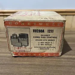 NEW VINTAGE HONEYWELL TRADELINE V8280A 1211 24V COMBINATION GAS VALVE NOS NIB