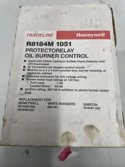 HONEYWELL R8184M 1051 PROTECTORELAY OIL BURNER CONTROL TRADELINE 