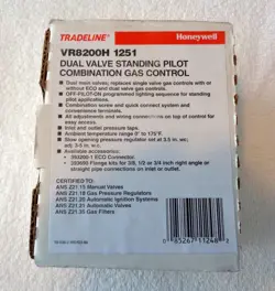 HONEYWELL VR8200H 1251 SLOW OPENING STANDING PILOT GAS CONTROL NEW