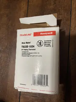 HONEYWELL THERMOSTAT T822D 1024