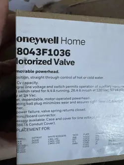 HONEYWELL V8043F1036 MOTORIZED 3/4