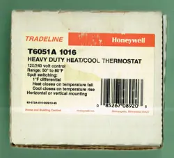 HONEYWELL T6051A-1016 HEAVY DUTY HEAT / COOL ELECTRONIC THERMOSTAT BEIGE 50-80 F