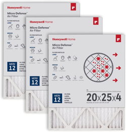 HONEYWELL HOME 20X25X4 MERV 12, AC FURNACE AIR FILTER, 3 3 COUNT (PACK OF 1)