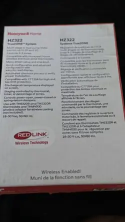 HONEYWELL HZ322 TRUEZONE PANEL