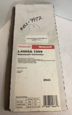 HONEYWELL TRADELINE AQUASTAT CONTROLLER 120-240VAC - L4006A 1959 2