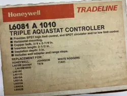 HONEYWELL L6081A 1010 TRIPLE AQUASTAT CONTROLLER  L6081A 1010